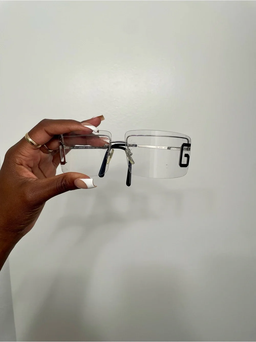 Dolce and Gabbana Stylish Rimless Black Accent sunglasses glasses